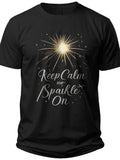 Keep Calm and Sparkle On 4th of July Shirts Funny - Adult Unisex Tee