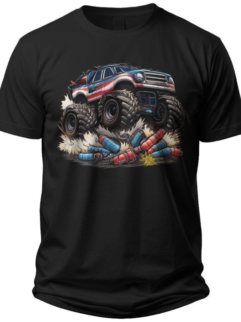 July 4th Truck Boys Fourth of July Shirt - Adult Unisex Tee