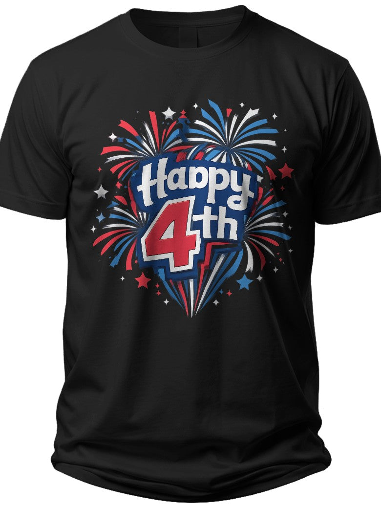 Happy Fireworks 4th of July Shirts Kids - Adult Unisex Tee