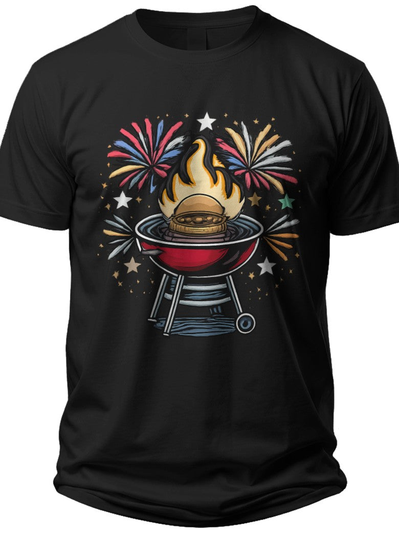 Grilling & Fireworks Mens 4th of July Shirt - Adult Unisex Tee