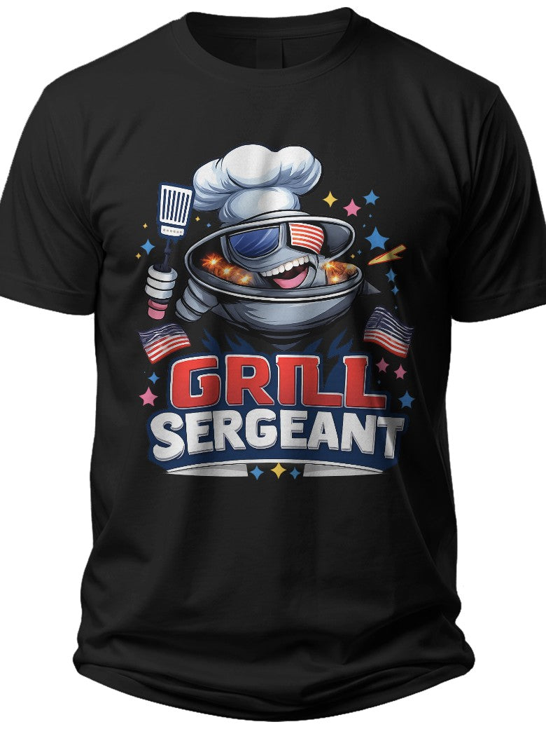 Grill Sergeant 4th of July Shirts Funny - Adult Unisex Tee