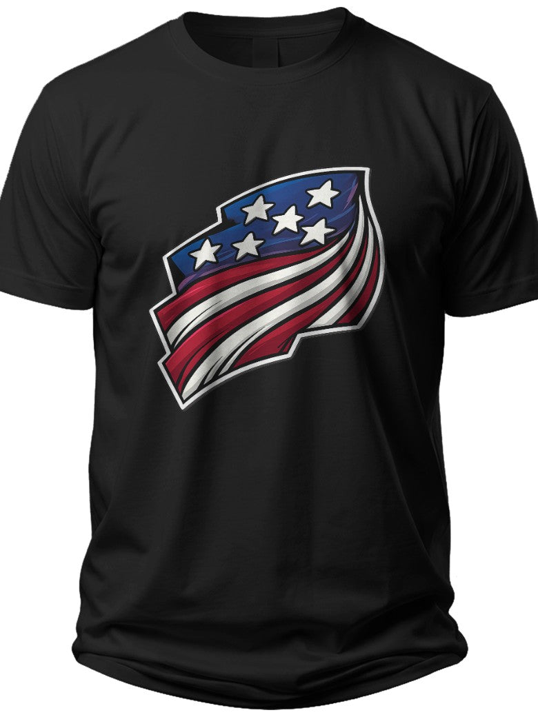 Geometric Stars & Stripes Flag Day Shirt - Adult Unisex Tee