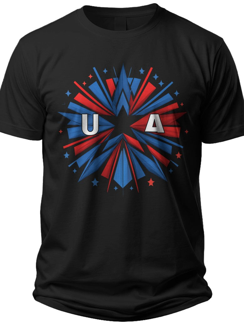 Geometric Starburst USA 4th of July Shirt - Adult Unisex Tee