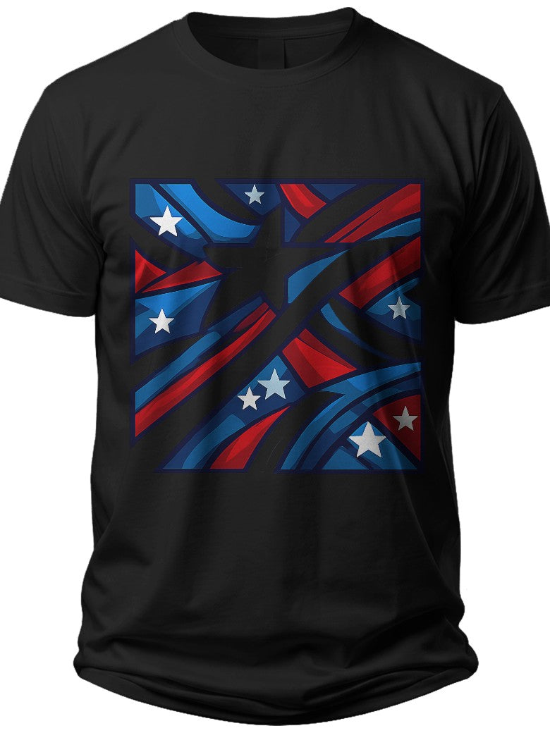 Geometric Patriotism July 4 Shirts for Men - Adult Unisex Tee