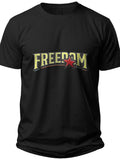 Freedom Star Text Mens Fourth of July Shirt - Adult Unisex Tee