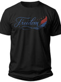 Freedom Feather Script 4th of July Shirts for Women - Adult Unisex Tee