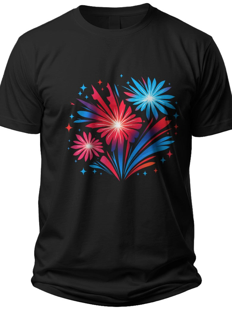 Freedom Celebration Fireworks 4th of July Shirt for Men - Adult Unisex Tee