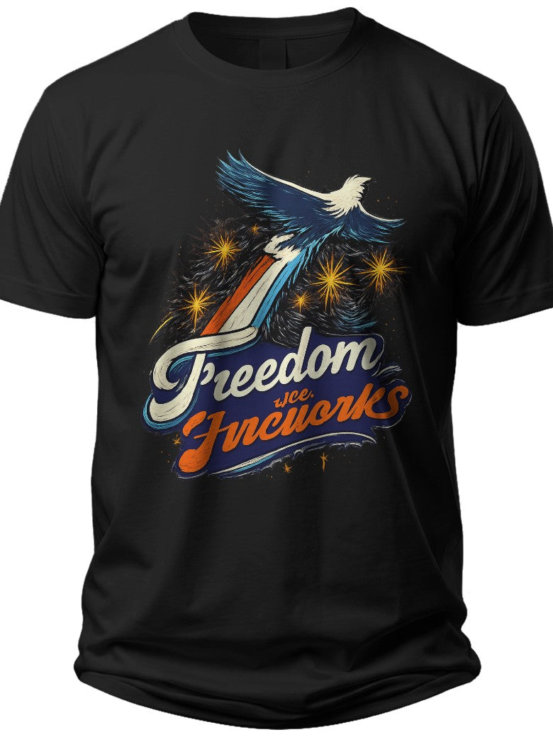 Freedom & Fireworks Funny 4th of July Shirt - Adult Unisex Tee