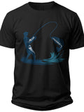 Fishing Dad Silhouette Fathers Day Customized Shirt - Adult Unisex Tee