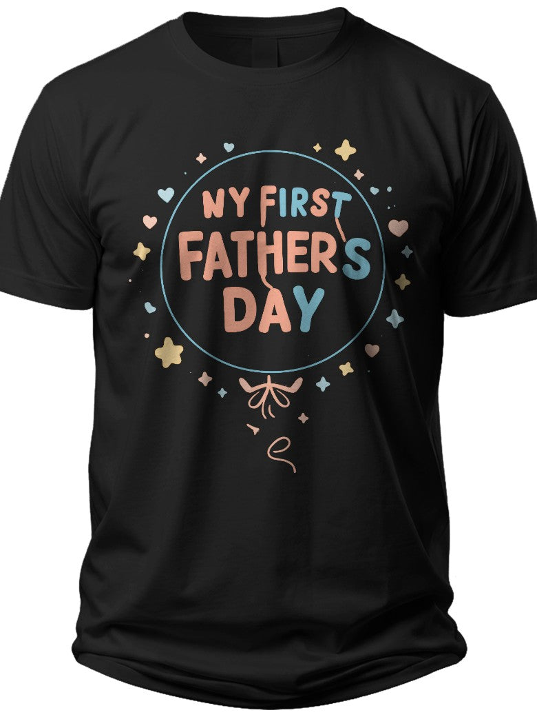 First Father's Day Balloon Fathers Day Customized Shirt - Adult Unisex Tee