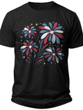 Fireworks Floral Display Girls Fourth of July Shirt - Adult Unisex Tee
