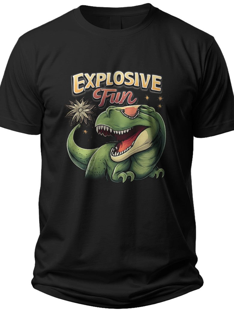 Fireworks Enthusiast Dino Funny 4th of July Shirts - Adult Unisex Tee