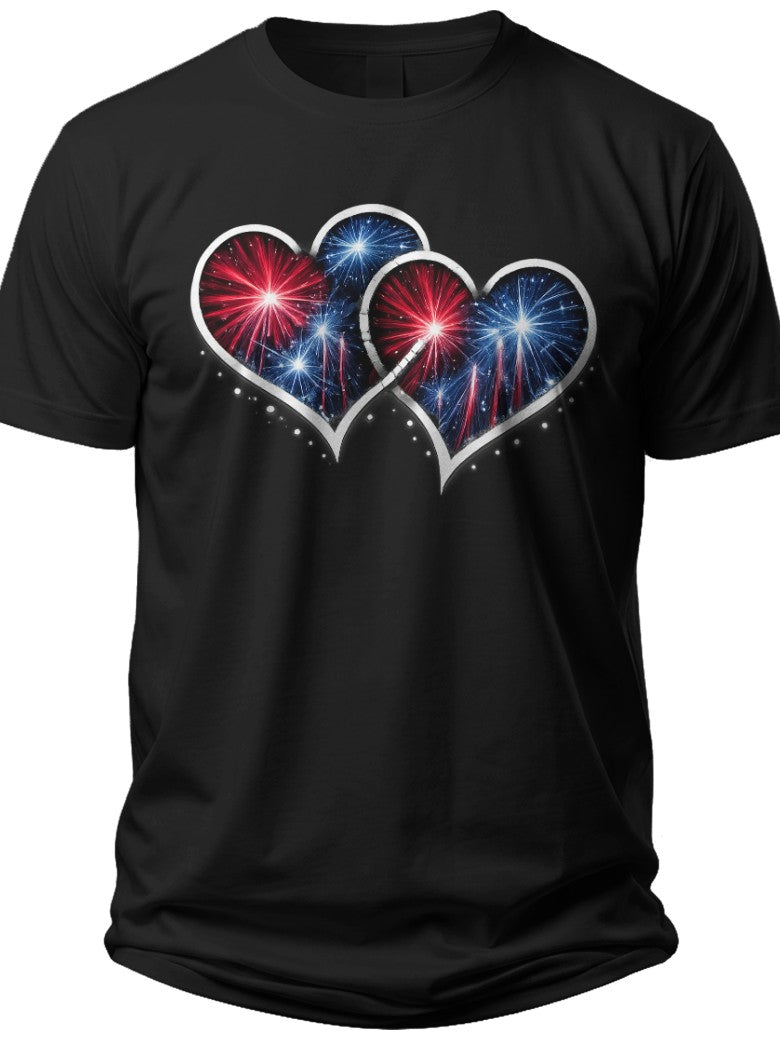 Firework Love Couples 4th of July Shirts - Adult Unisex Tee