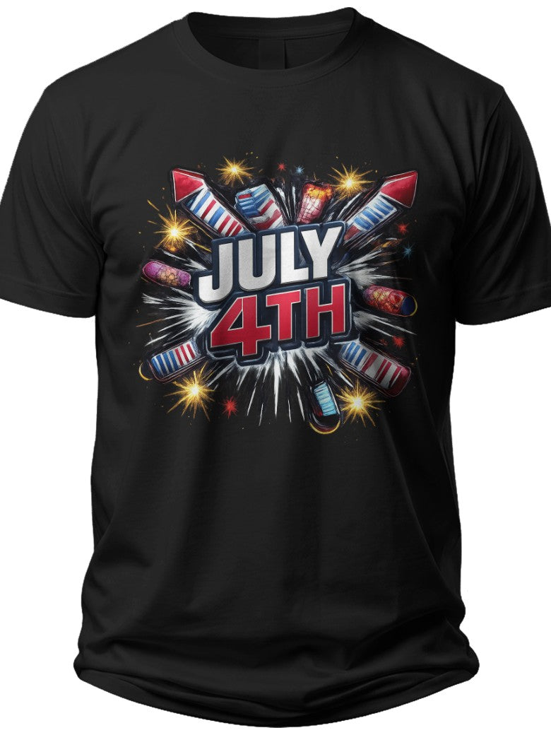 Firecracker Fourth Mens July 4th Shirts - Adult Unisex Tee