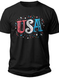 Festive USA Letters Girls 4th of July Shirt - Adult Unisex Tee