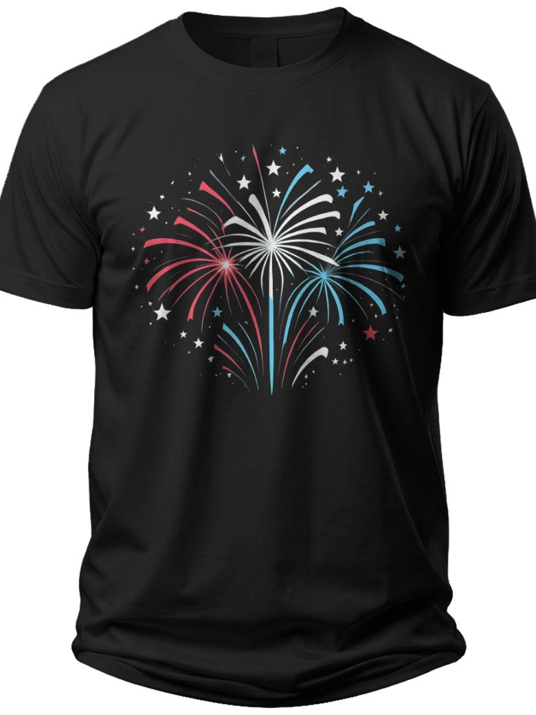 Festive Fireworks Burst Fourth of July Shirts for Women - Adult Unisex Tee