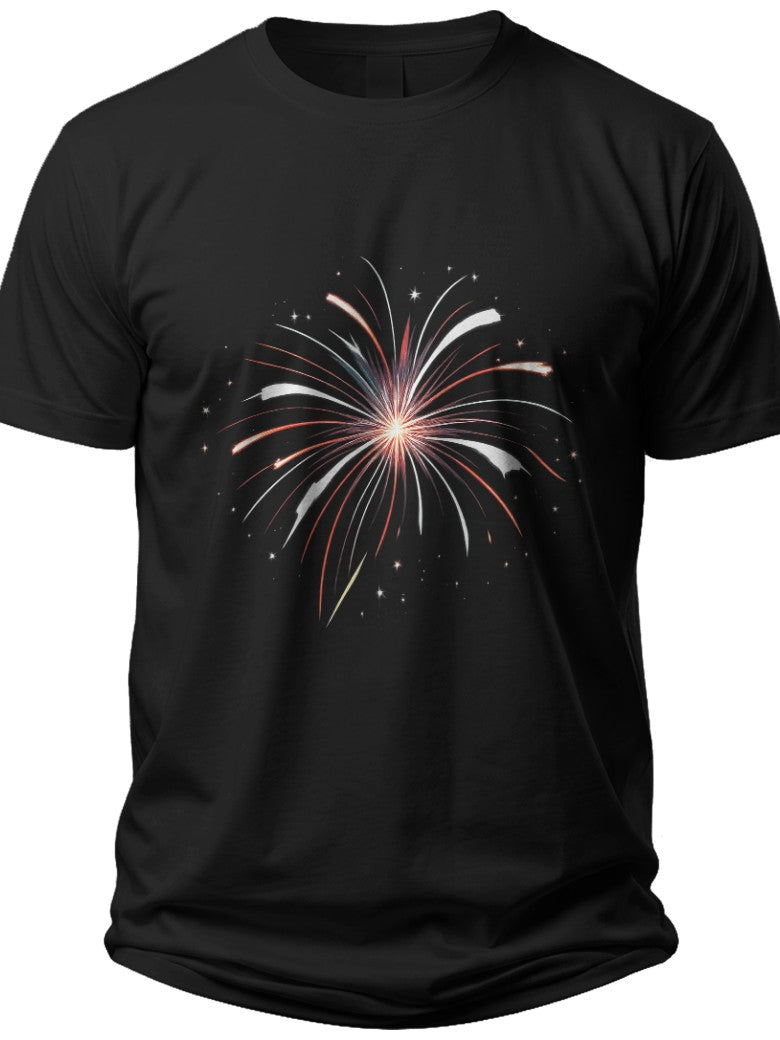 Festive Fireworks Burst 4th July Shirts - Adult Unisex Tee