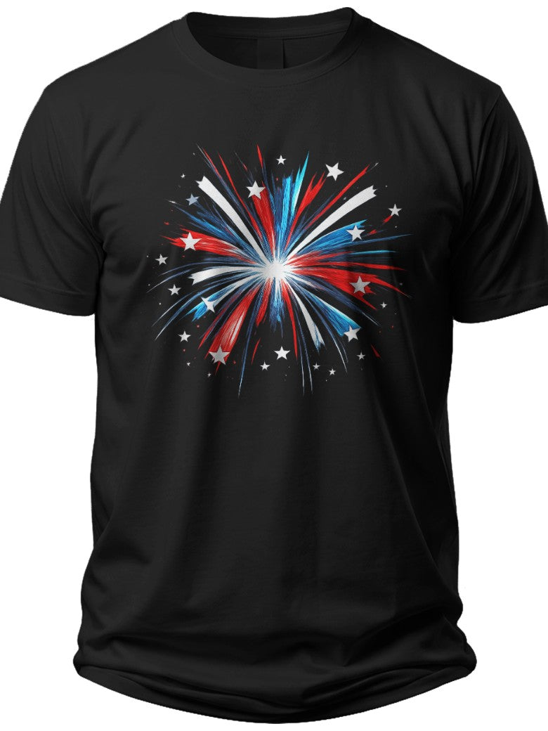 Festive Firework Burst 4th of July Mens Shirts - Adult Unisex Tee