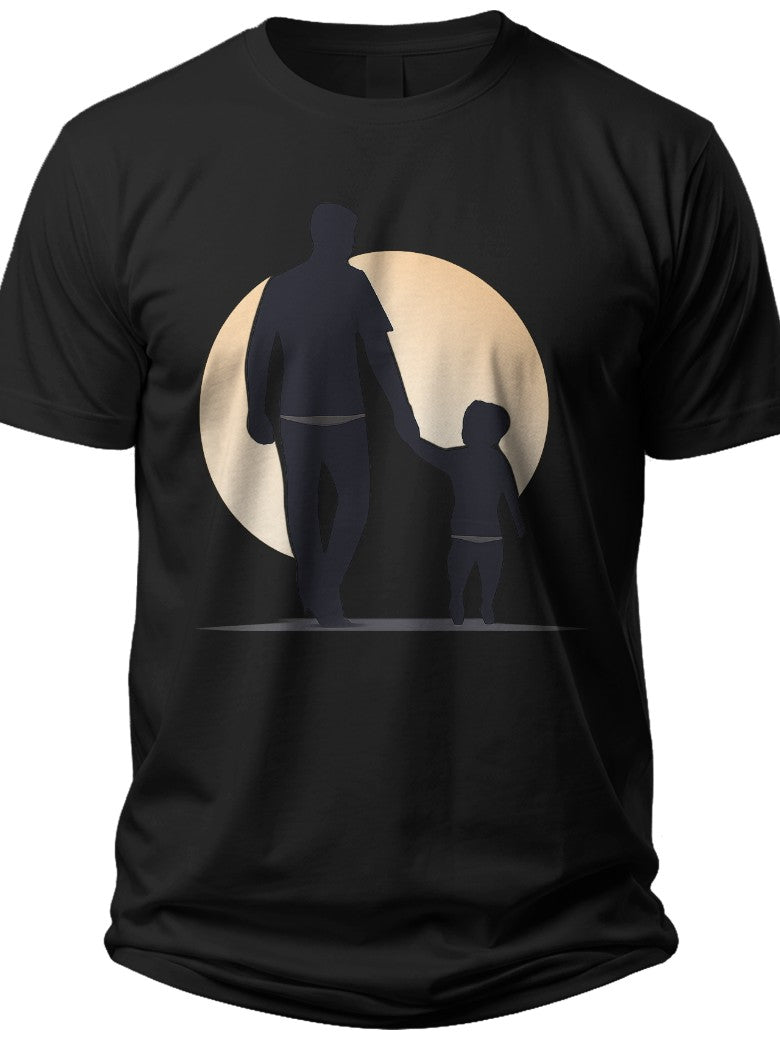 Father Child Silhouette Father's Day T Shirts - Adult Unisex Tee