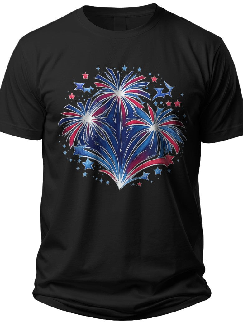 Exploding Freedom Stars 4th of July Shirts - Adult Unisex Tee
