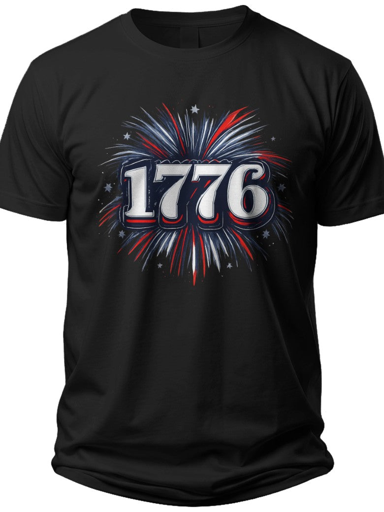 Est 1776 Firework July 4th Shirts - Adult Unisex Tee