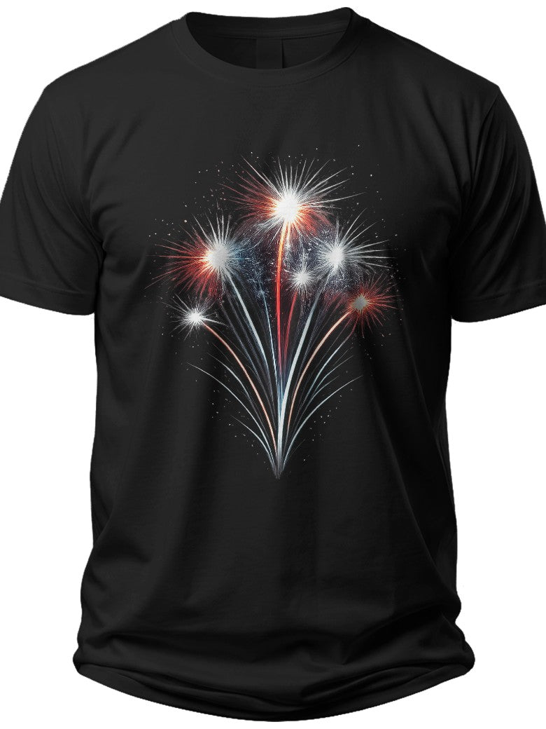 Dynamic Firework Burst Fourth of July Shirts for Men - Adult Unisex Tee