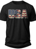 Distressed USA Flag Text Womens Fourth of July Shirt - Adult Unisex Tee
