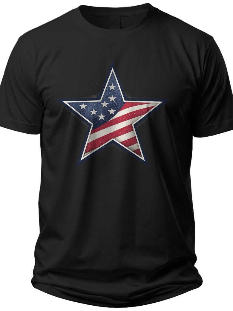 Distressed Star Stripes Mens 4th of July Shirt - Adult Unisex Tee