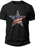Distressed Patriotic Star 4th of July T Shirts for Men - Adult Unisex Tee