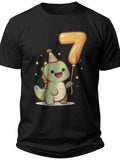 Dino Seven Party I Was 6 Now Im 7 Birthday Shirt - Adult Unisex Tee