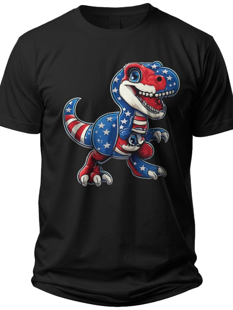 Dino Patriot Boys 4th of July Shirt - Adult Unisex Tee