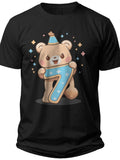Cute Bear Turns Seven I Was 6 Now Im 7 Birthday Shirt - Adult Unisex Tee