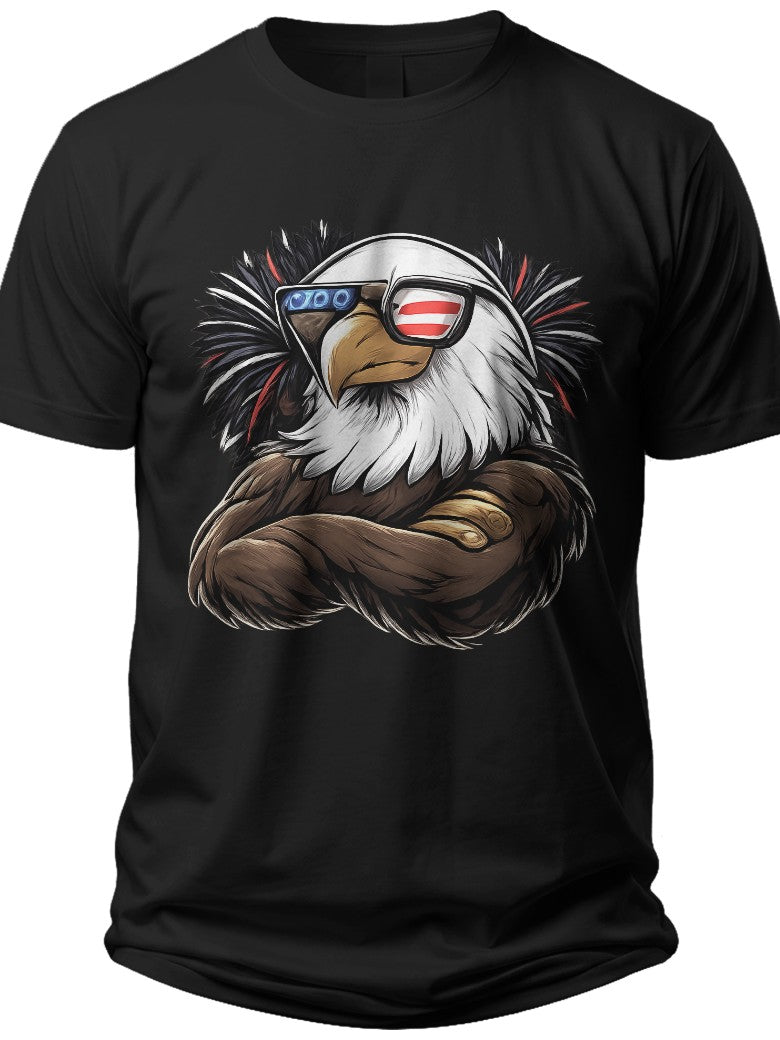 Chill Eagle Funny 4th of July Shirts for Men - Adult Unisex Tee