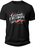 Celebrate Freedom Text Fourth of July Shirts for Men - Adult Unisex Tee