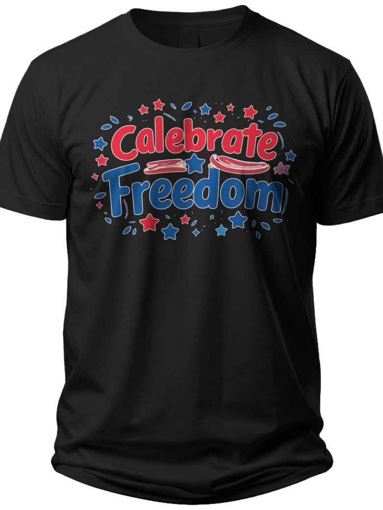 Celebrate Freedom Text Cute 4th of July Shirts - Adult Unisex Tee