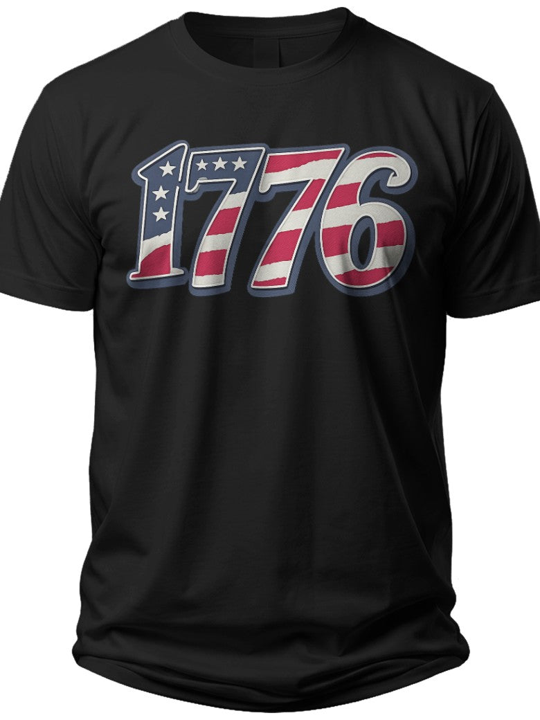 Bold 1776 Text Design Forth of July Shirts Mens - Adult Unisex Tee