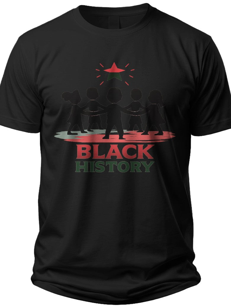 Black History Child Silhouettes Kids Juneteenth Shirt - Adult Unisex Tee