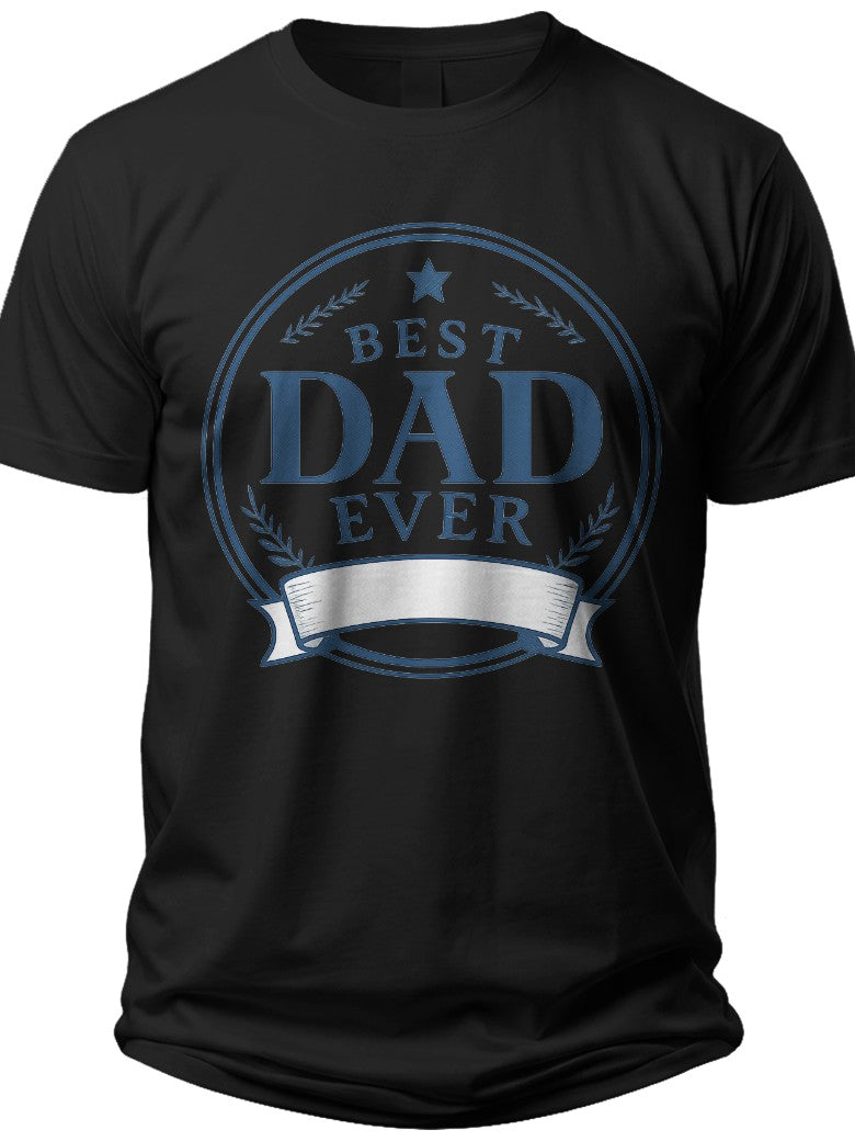 Best Dad Ever Badge Personalized Fathers Day Shirt - Adult Unisex Tee