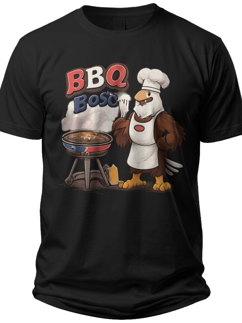BBQ Boss Eagle Funny 4th of July Shirts - Adult Unisex Tee
