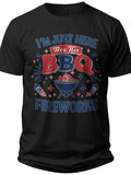 BBQ & Fireworks Funny Fourth of July Shirts for Women - Adult Unisex Tee