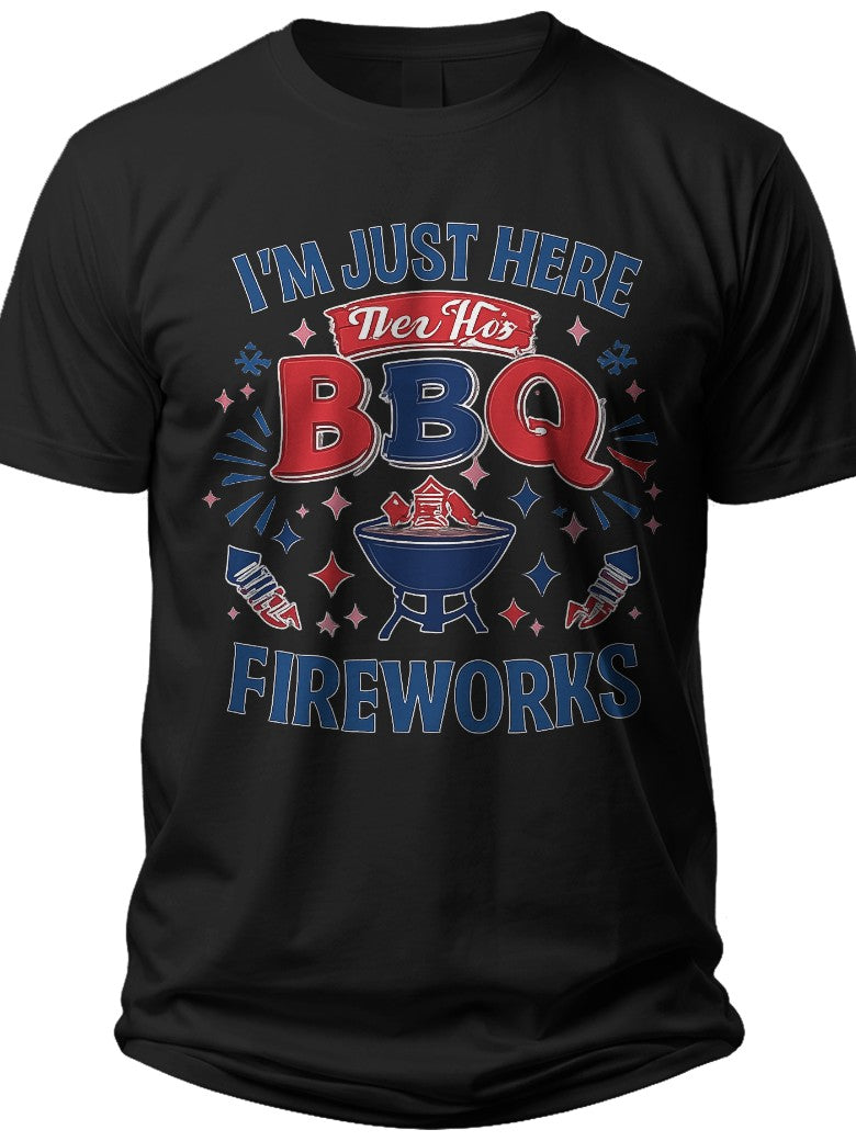 BBQ & Fireworks Funny Fourth of July Shirts for Women - Adult Unisex Tee