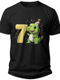 Awesome Seven Dino I Was 6 Now Im 7 Shirt - Adult Unisex Tee