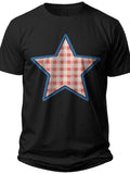 American Gingham Star Mens 4th of July Shirt - Adult Unisex Tee