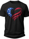 Abstract USA Flag Heart 4th July Shirts - Adult Unisex Tee