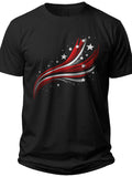 Abstract Patriotic Waves 4 of July Shirts for Men - Adult Unisex Tee