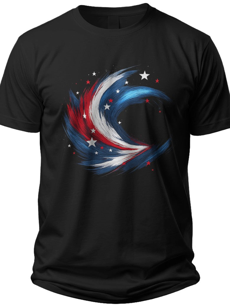 Abstract Patriotic Swirl 4th of July Shirts for Women - Adult Unisex Tee