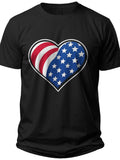 Abstract Flag Heart Womens Fourth of July Shirt - Adult Unisex Tee