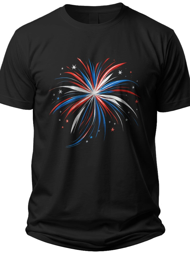 Abstract Firework Burst Independence Day Shirts for Men - Adult Unisex Tee