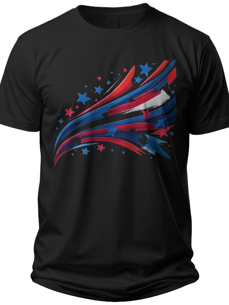 Abstract American Pattern 4th July Shirts for Men - Adult Unisex Tee