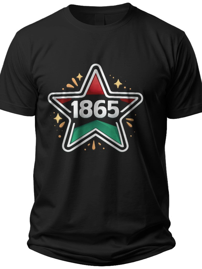 1865 Star Design Juneteenth Shirts Kids - Adult Unisex Tee